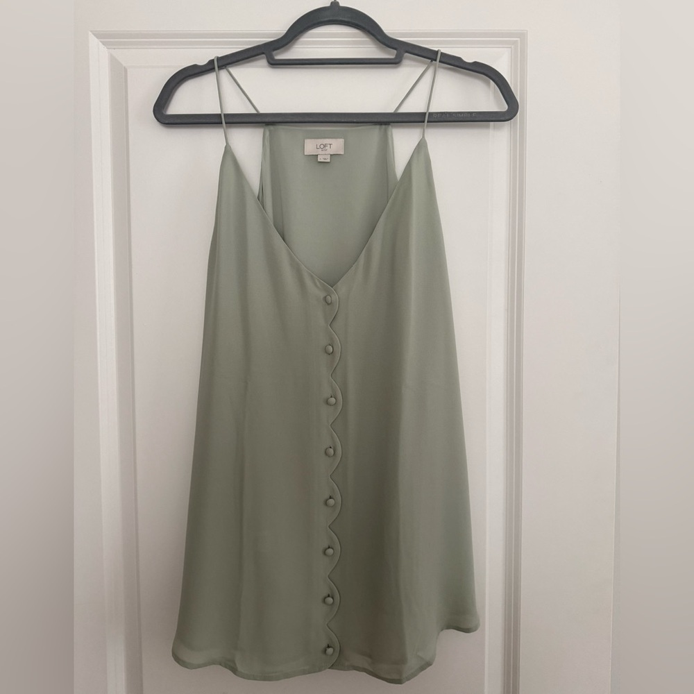 LOFT Sage Green Button-Down Cami